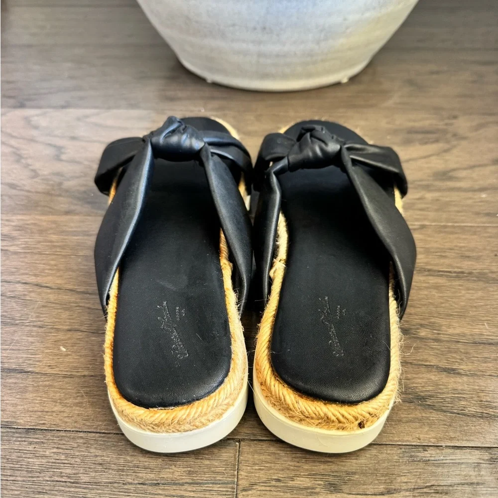 Universal Thread Black Knot Slide Sandals Espadrille Platform Size 9